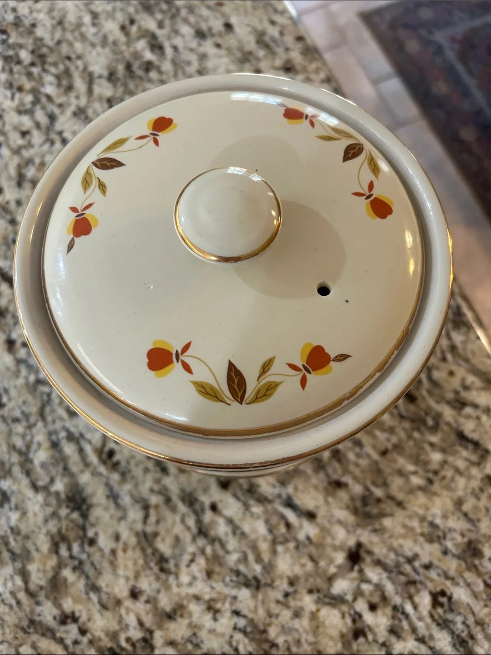 Vintage Hall Jewel Tea Autumn Leaf Set of 3 Stackable Casserole Dish with Lid